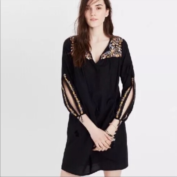 MADEWELL Boho Embroidered Floral Peasant Dress - Picture 2 of 9